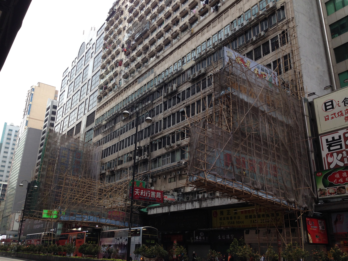 Here's a shot of the bamboo structures I was talking about. Though I'm aware of how strong bamboo can be, it was crazy seeing it being used as such a critical support structure for construction.