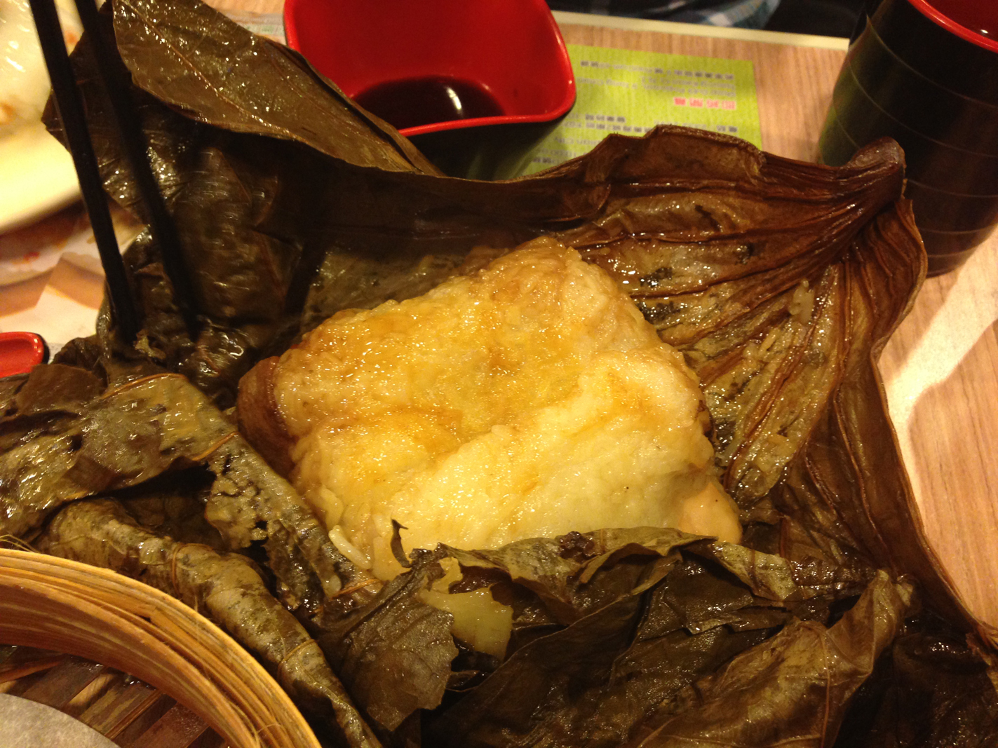 Sticky rice! A favorite of mine. It was pretty good, but we have comparable dishes in the US.