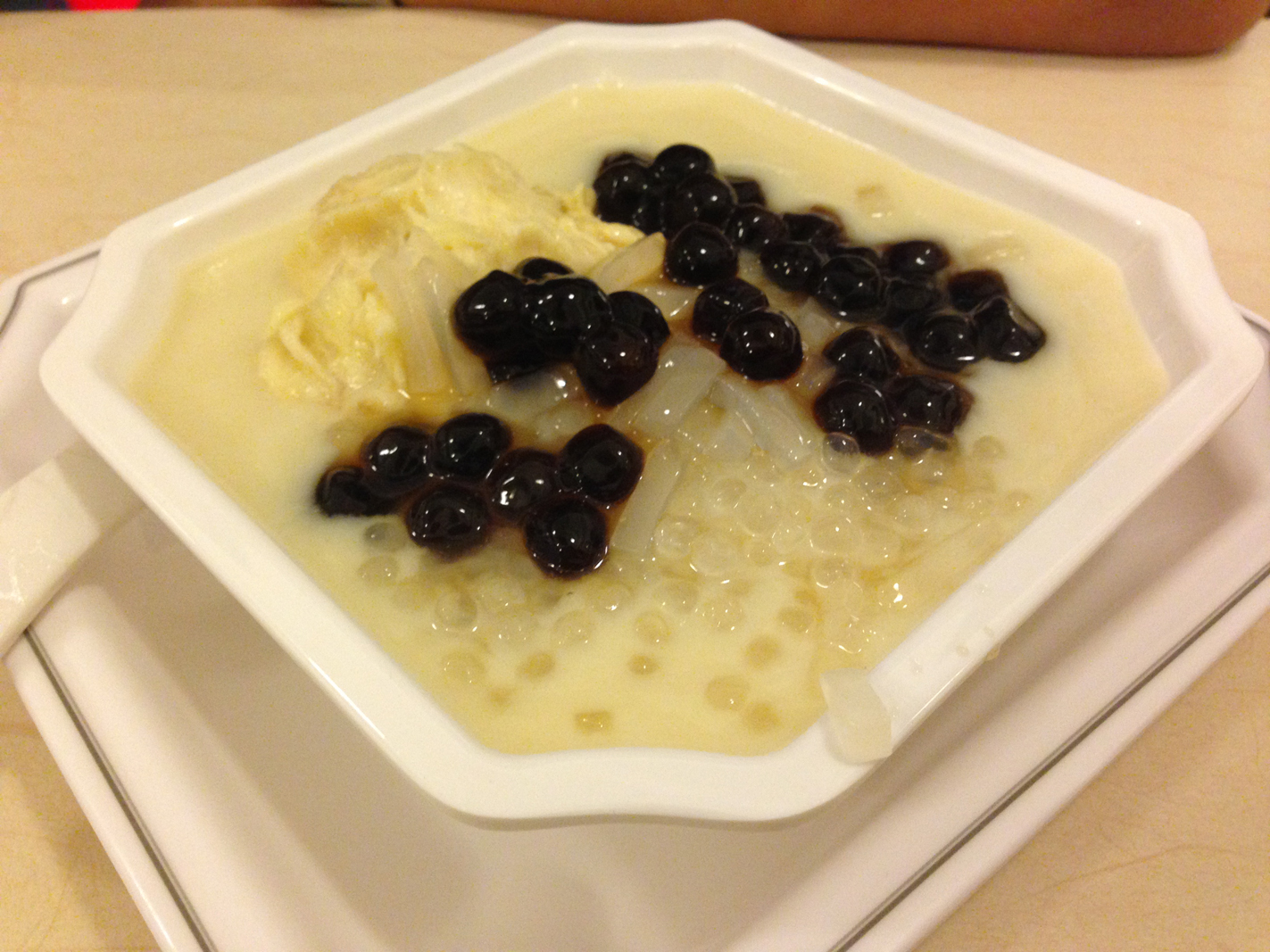 This was the dessert my dad ordered. Durian and tapioca balls + other things. It was REALLY good. Although a fair warning, this place did smell strongly of durian, so durian haters steer clear!