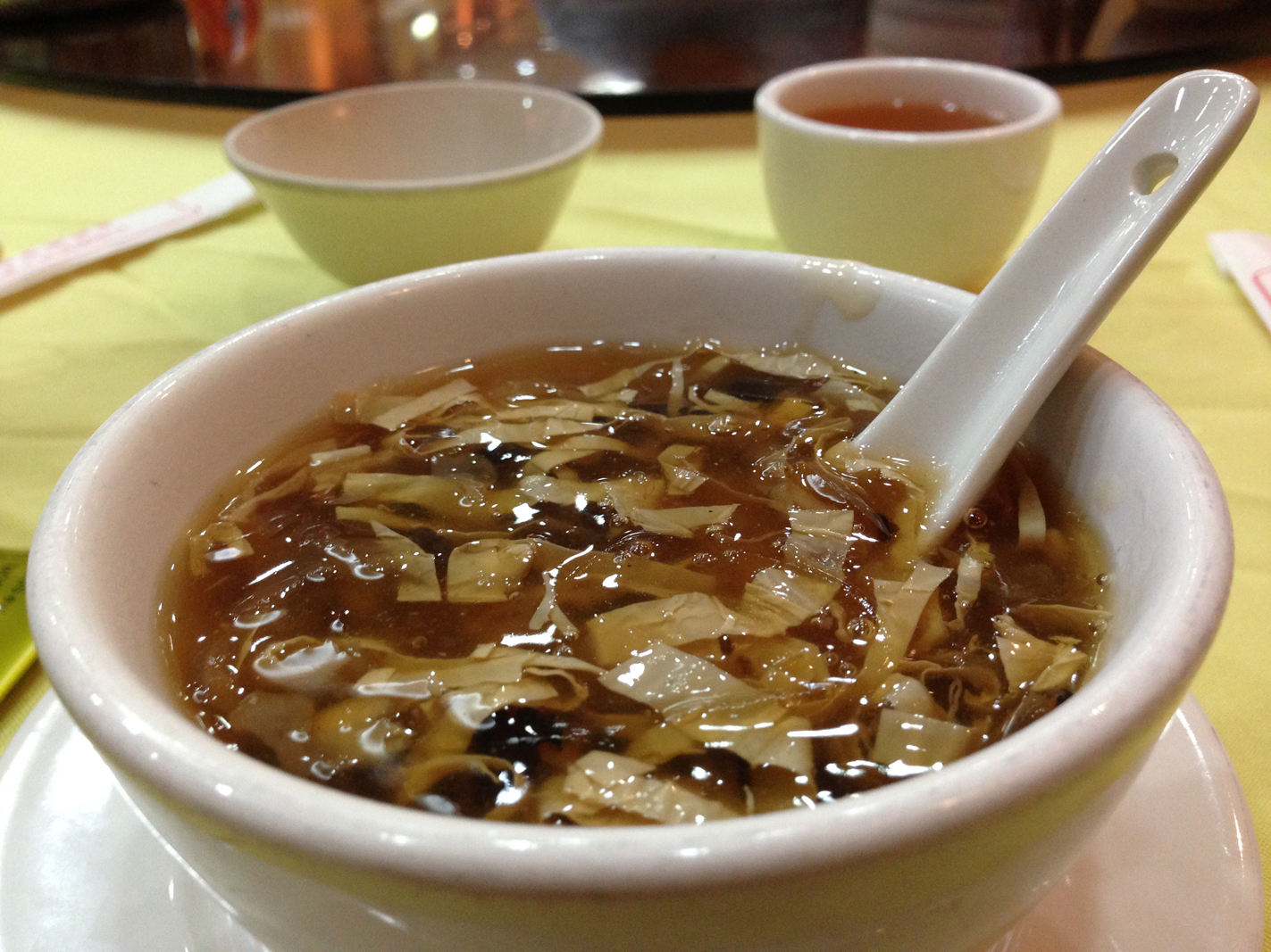 This was a vegetarian soup that kind of reminded me of shark fin soup. It was really good!